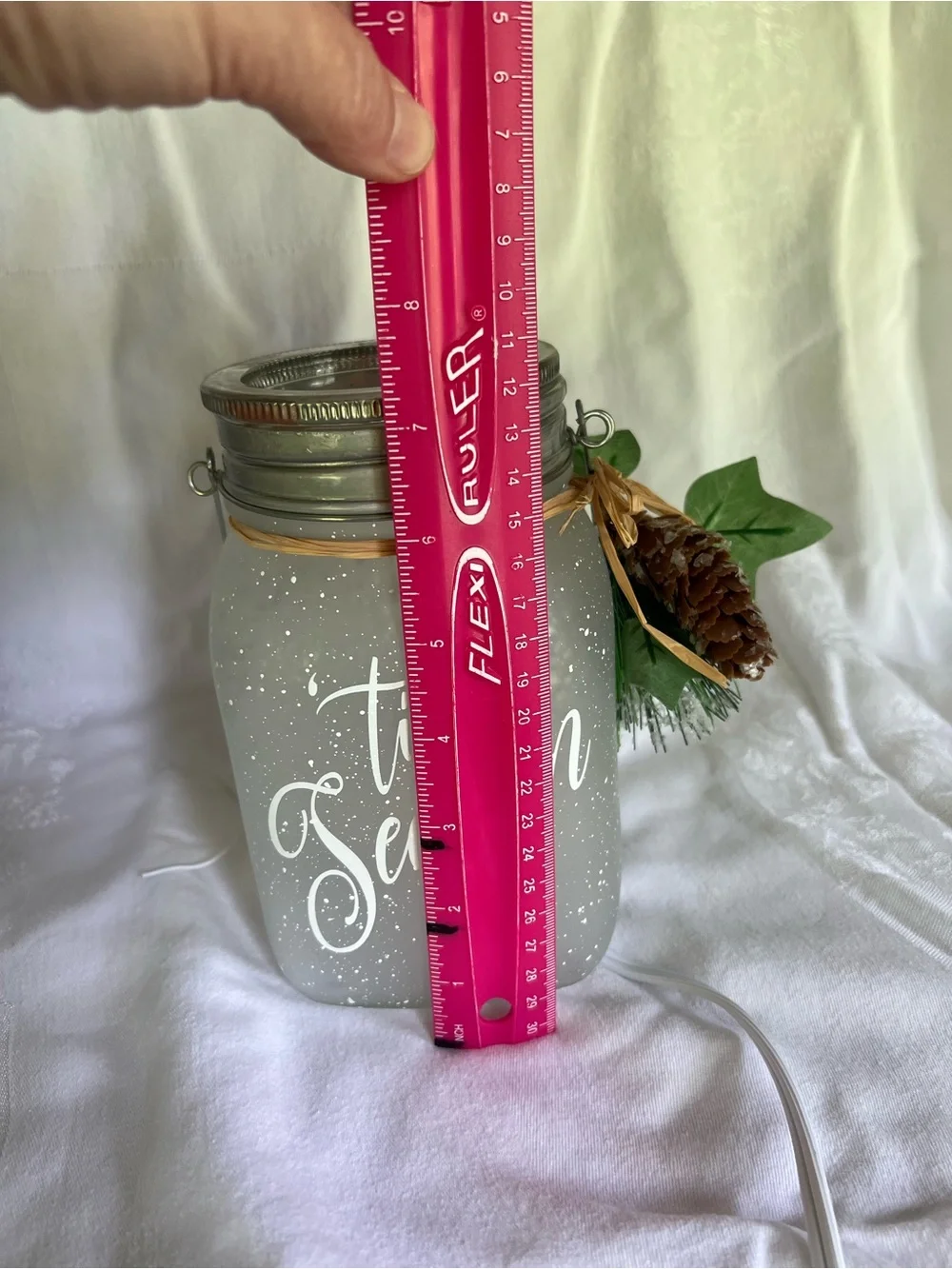 Scentsy Gray Frosted 'Tis the Season Mason Jar Warmer